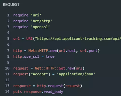 API request written by developers