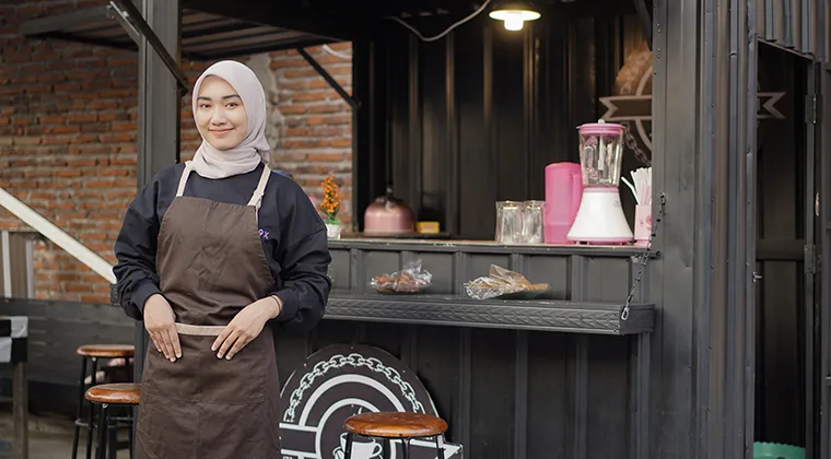 Smiling barista